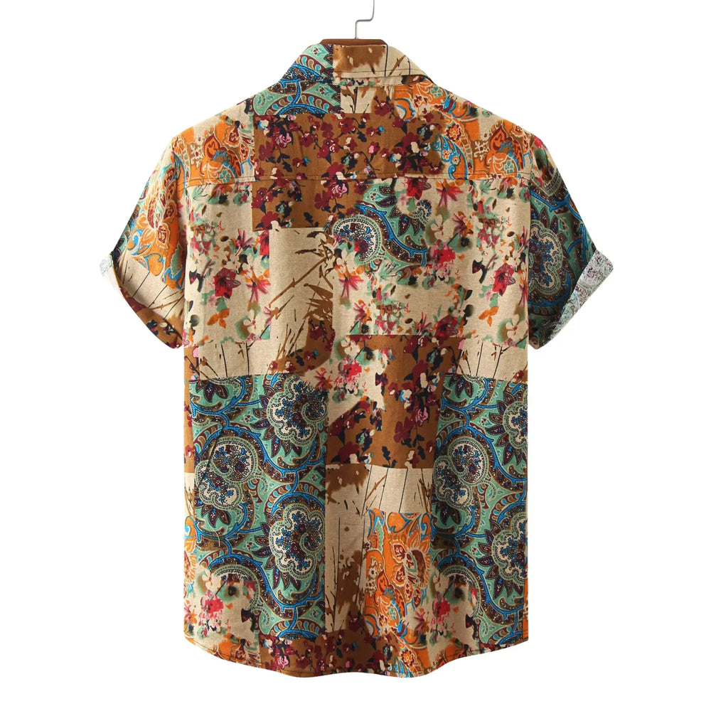 Floral Paisley Patchwork Shirt, back view