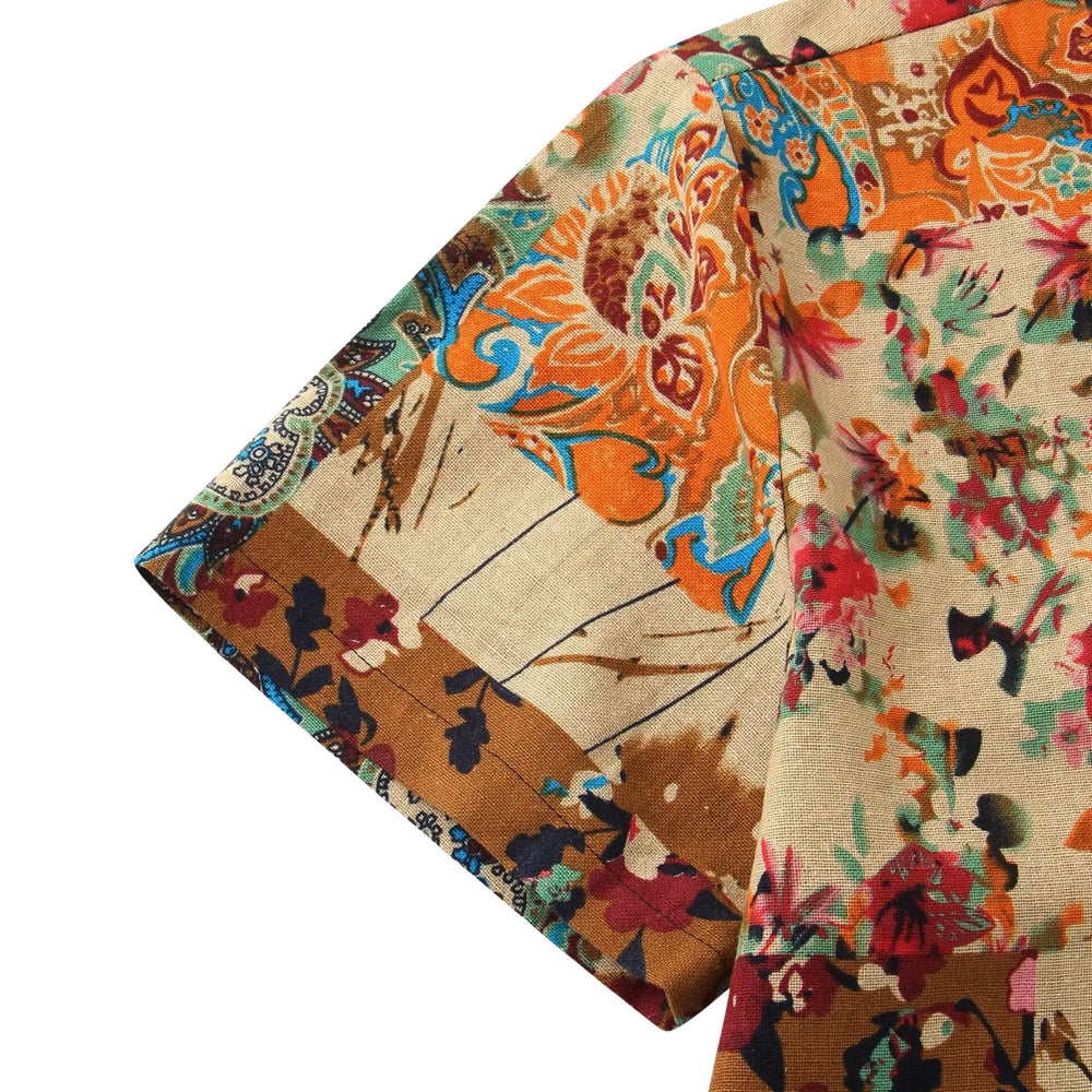 Floral Paisley Patchwork Shirt, sleeve and pattern detail