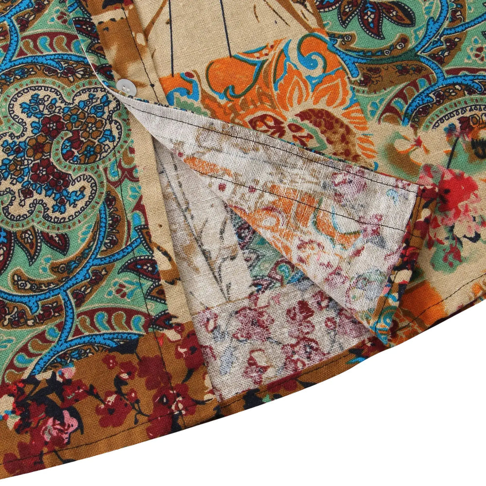 Floral Paisley Patchwork Shirt, hem and pattern detail