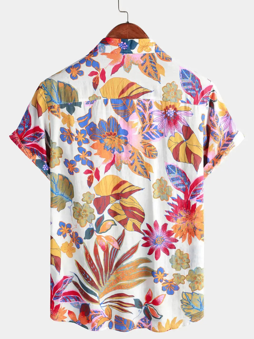 Colorful Botanical Vacation Shirt, back view