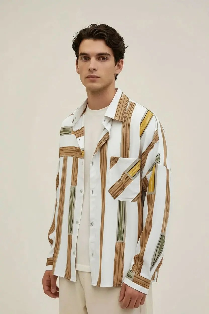 Summer Shirt Long Sleeve Motif Print Dan Flashes