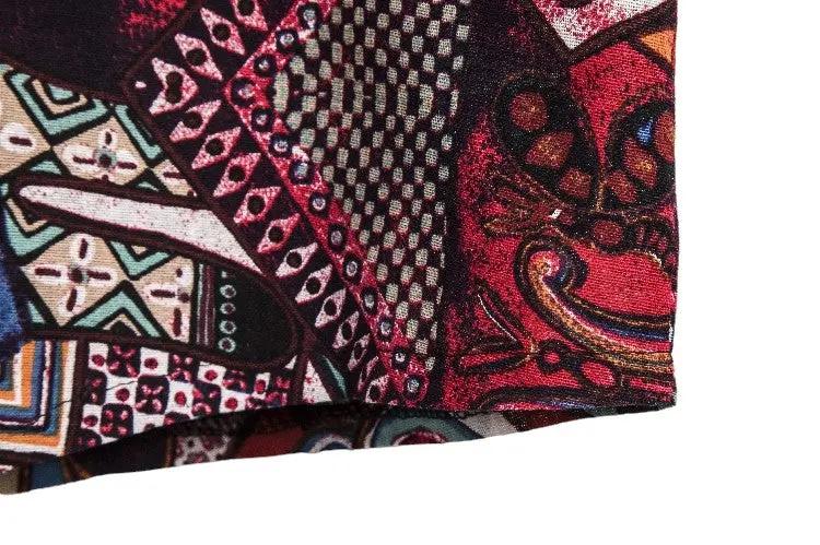 Abstract Medallion Pattern Shirt, hem and pattern detail