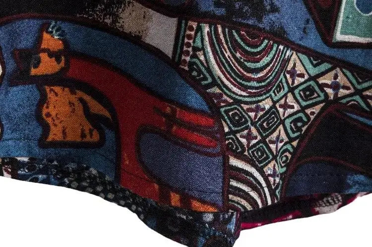 Abstract Medallion Pattern Shirt, hem and pattern detail