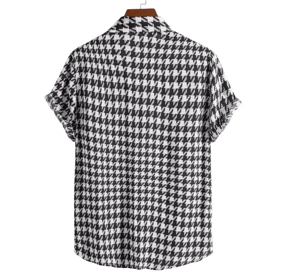 Houndstooth Short-Sleeve Shirt, back view