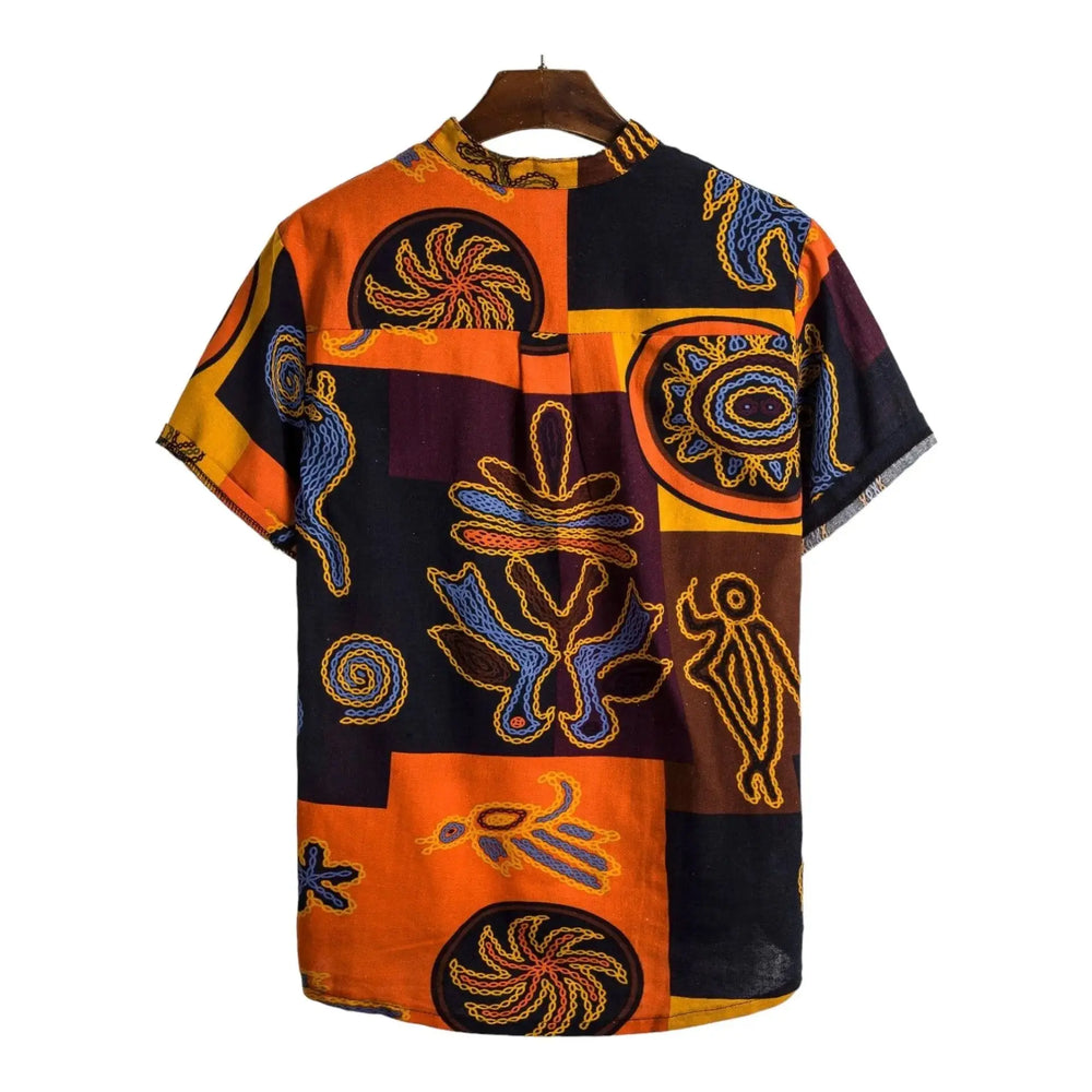 Orange Graphic Panel Shirt, back view