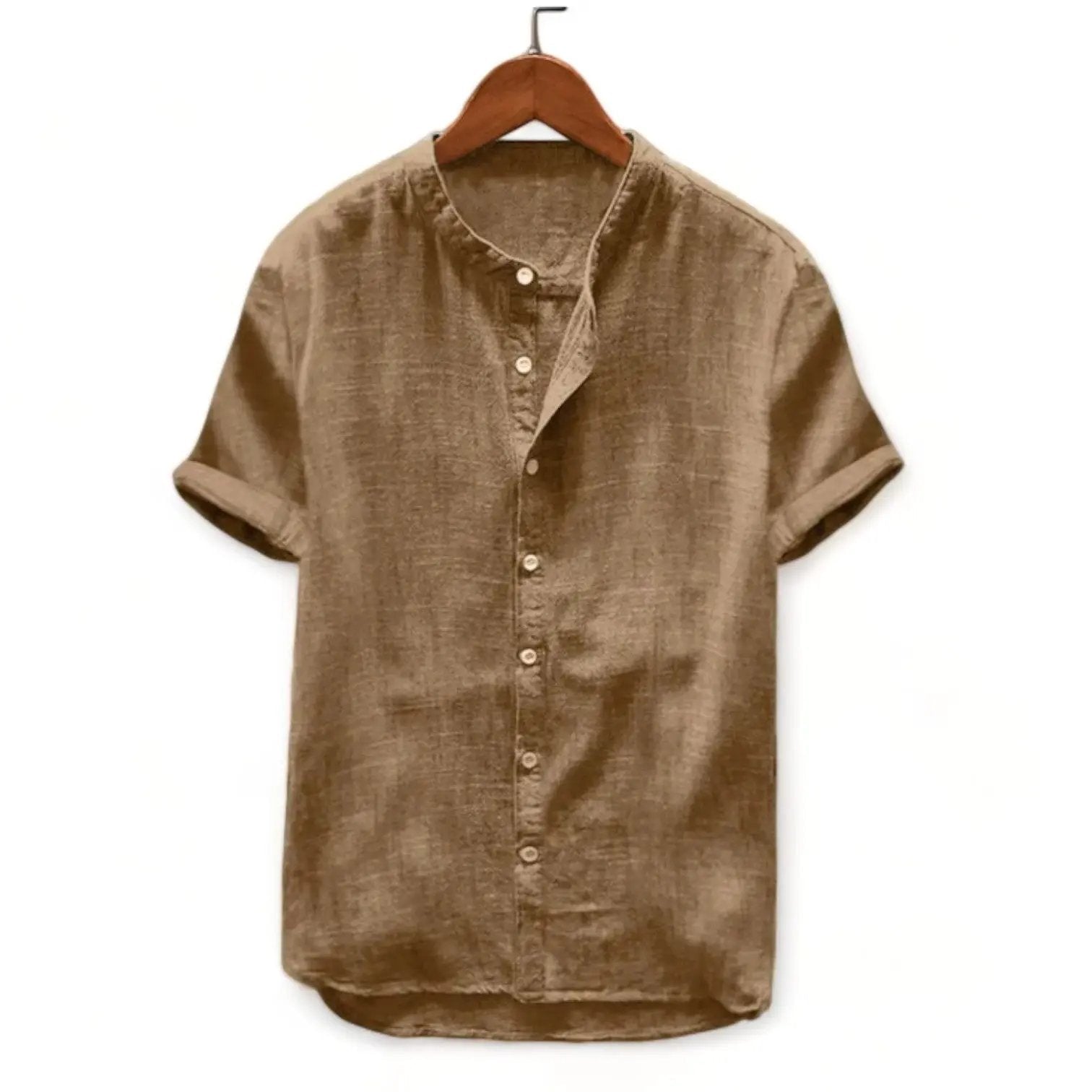 Basic Bamboo Hemp Shirts - Shirt - Dan Flashes - Beige - Basic bamboo hemp shirts