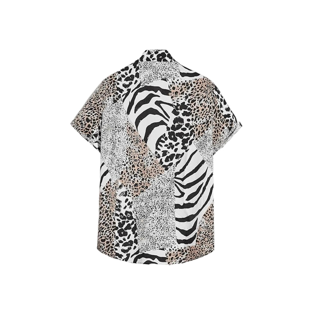 Mixed Animal Print Panel Shirt, back view