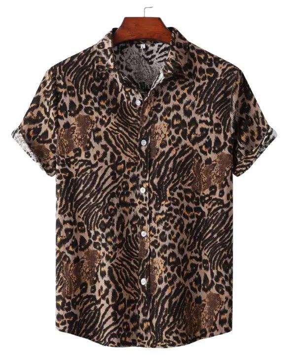 Cheetah Print Shirt (More Colors) - Shirt - Dan Flashes - Dark - Cheetah Print party Shirt (More Colors)