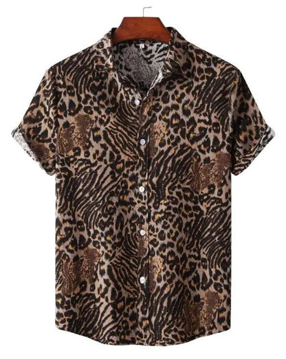 Cheetah Print Shirt (More Colors) - Shirt - Dan Flashes - Dark - Cheetah Print party Shirt (More Colors)