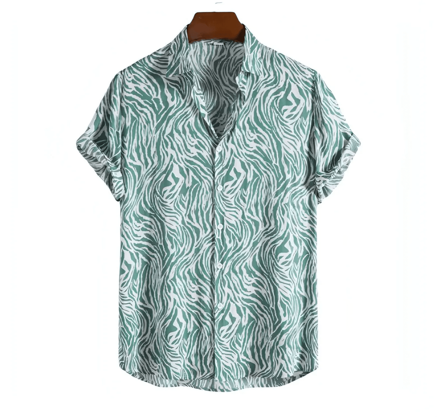 Mens Beach Shirts - Hawaiian shirts - Cheetah - Shirt - Dan Flashes - Blue - A Tiger Print Shirt (More Colors) - Dan Flashes - Shirt