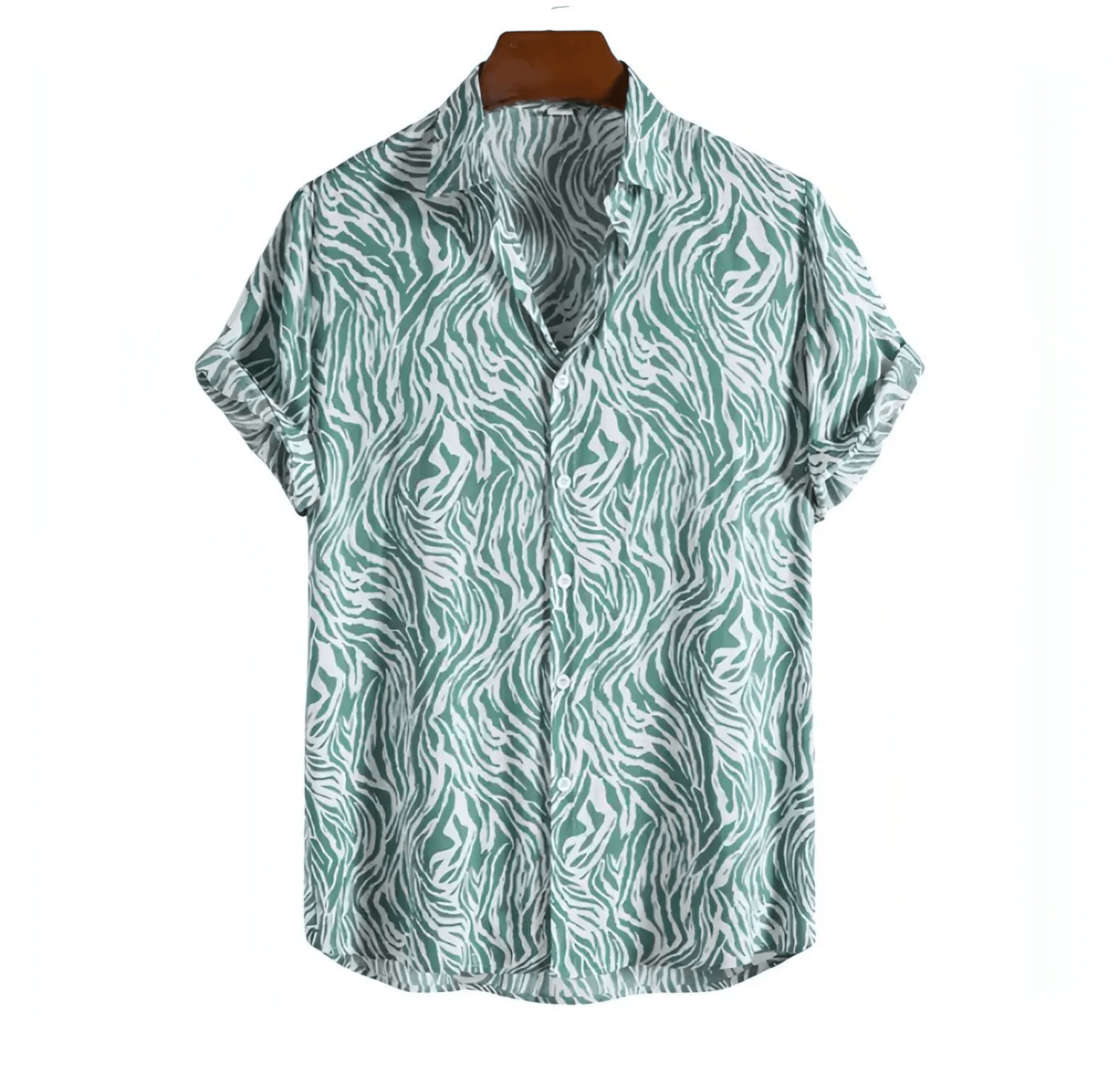 Mens Beach Shirts - Hawaiian shirts - Cheetah - Shirt - Dan Flashes - Blue - A Tiger Print Shirt (More Colors) - Dan Flashes - Shirt
