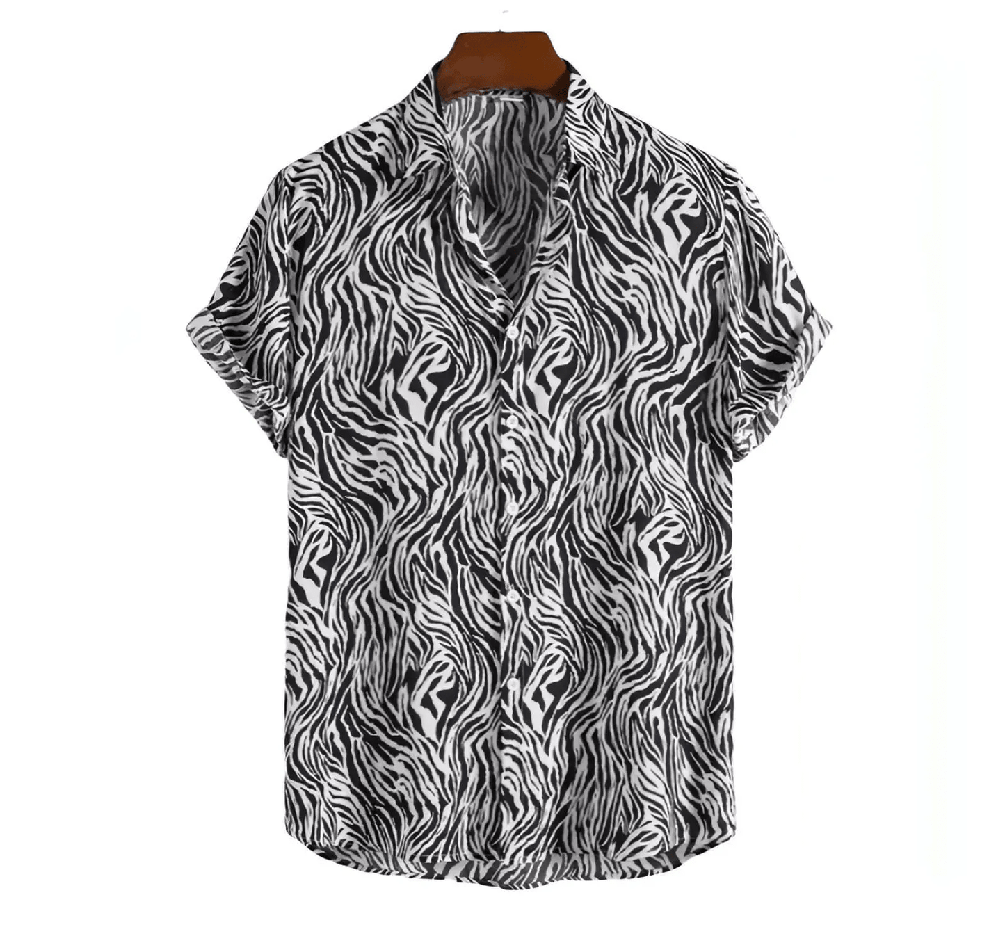 Mens Beach Shirts - Hawaiian shirts - Cheetah - Shirt - Dan Flashes - White - A Tiger Print Shirt (More Colors) - Dan Flashes - Shirt