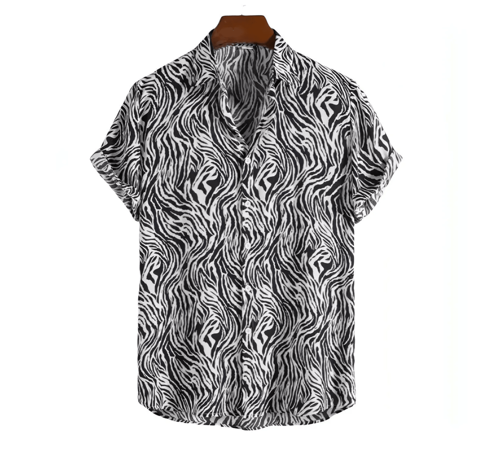 Mens Beach Shirts - Hawaiian shirts - Cheetah - Shirt - Dan Flashes - White - A Tiger Print Shirt (More Colors) - Dan Flashes - Shirt