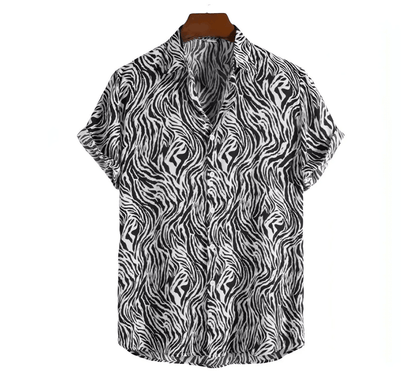 Mens Beach Shirts - Hawaiian shirts - Cheetah - Shirt - Dan Flashes - White - A Tiger Print Shirt (More Colors) - Dan Flashes - Shirt