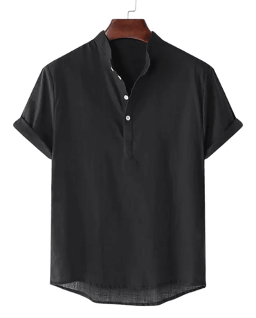 Mens Casual Button Up Shirts - Mens Linen Shirts - Beach Shirts - Shirt - Dan Flashes - Black - Mens casual button up shirts - Mens linen shirts - Beach Shirts