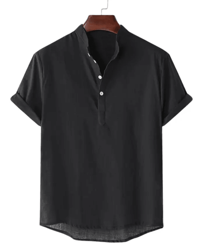 Mens Casual Button Up Shirts - Mens Linen Shirts - Beach Shirts - Shirt - Dan Flashes - Black - Mens casual button up shirts - Mens linen shirts - Beach Shirts