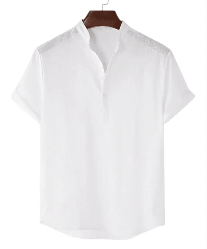 Mens Casual Button Up Shirts - Mens Linen Shirts - Beach Shirts - Shirt - Dan Flashes - White - Mens casual button up shirts - Mens linen shirts - Beach Shirts