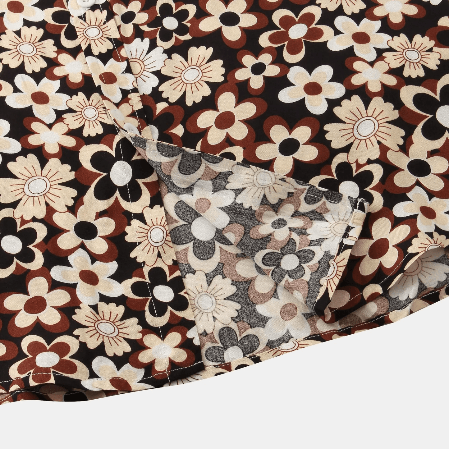 Mens Summer Button Up Shirt - Floral Pattern - Shirt - Dan Flashes - Medium - Mens summer button up shirt - Floral pattern - Dan Flashes