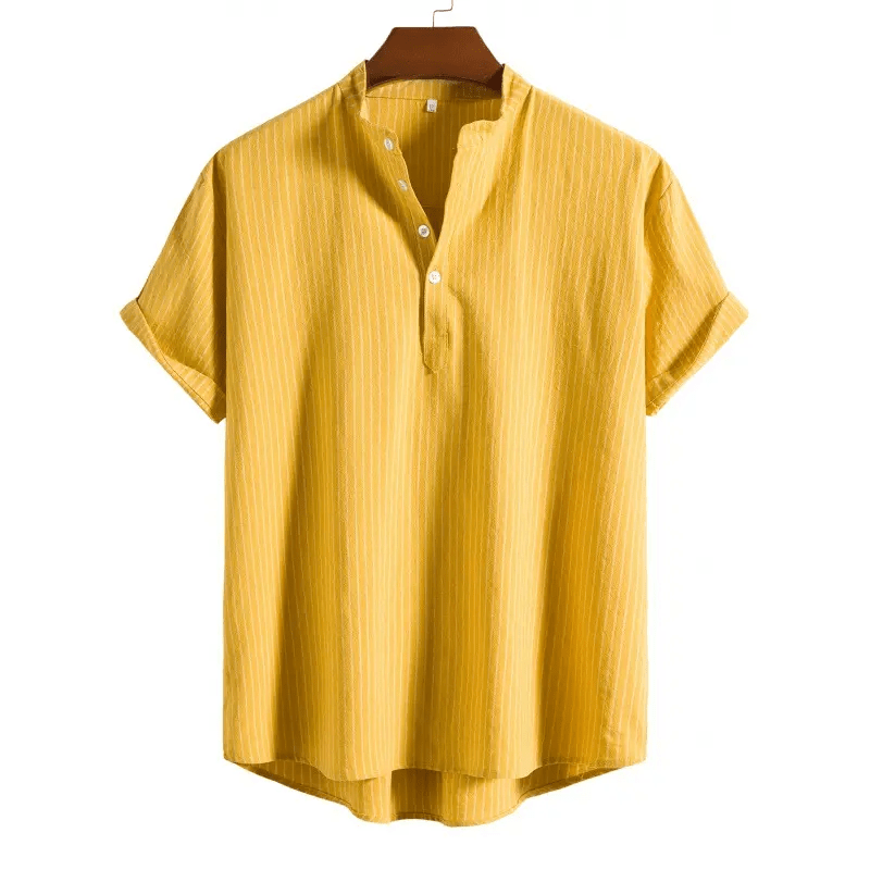 Mens Summer Shirts - Beach Shirts - Shirt - Dan Flashes - Yellow - Mens summer shirts - Beach Shirts - Dan Flashes
