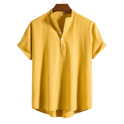 Mens Summer Shirts - Beach Shirts - Shirt - Dan Flashes - Yellow - Mens summer shirts - Beach Shirts - Dan Flashes