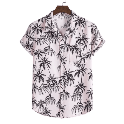 Palm Tree Button Up - Shirt - Dan Flashes - Pink - Palm tree button up - Dan Flashes