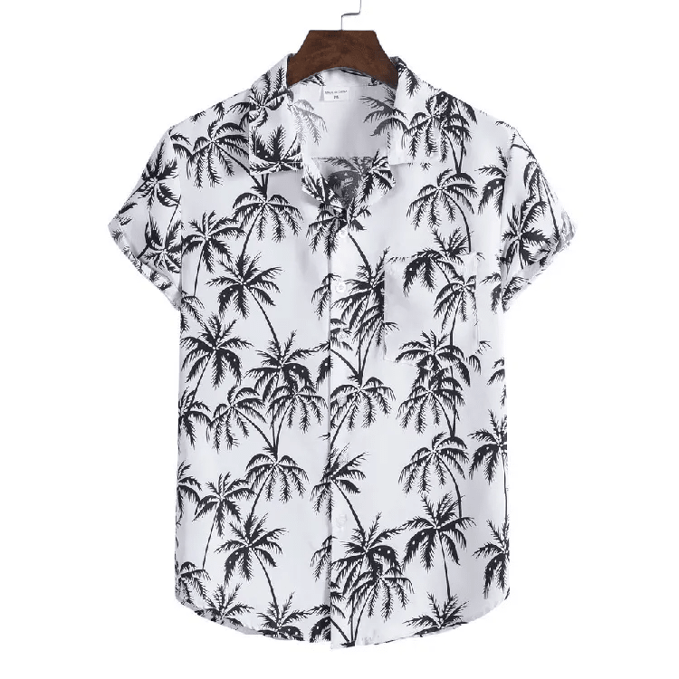 Palm Tree Button Up - Shirt - Dan Flashes - White - Palm tree button up - Dan Flashes