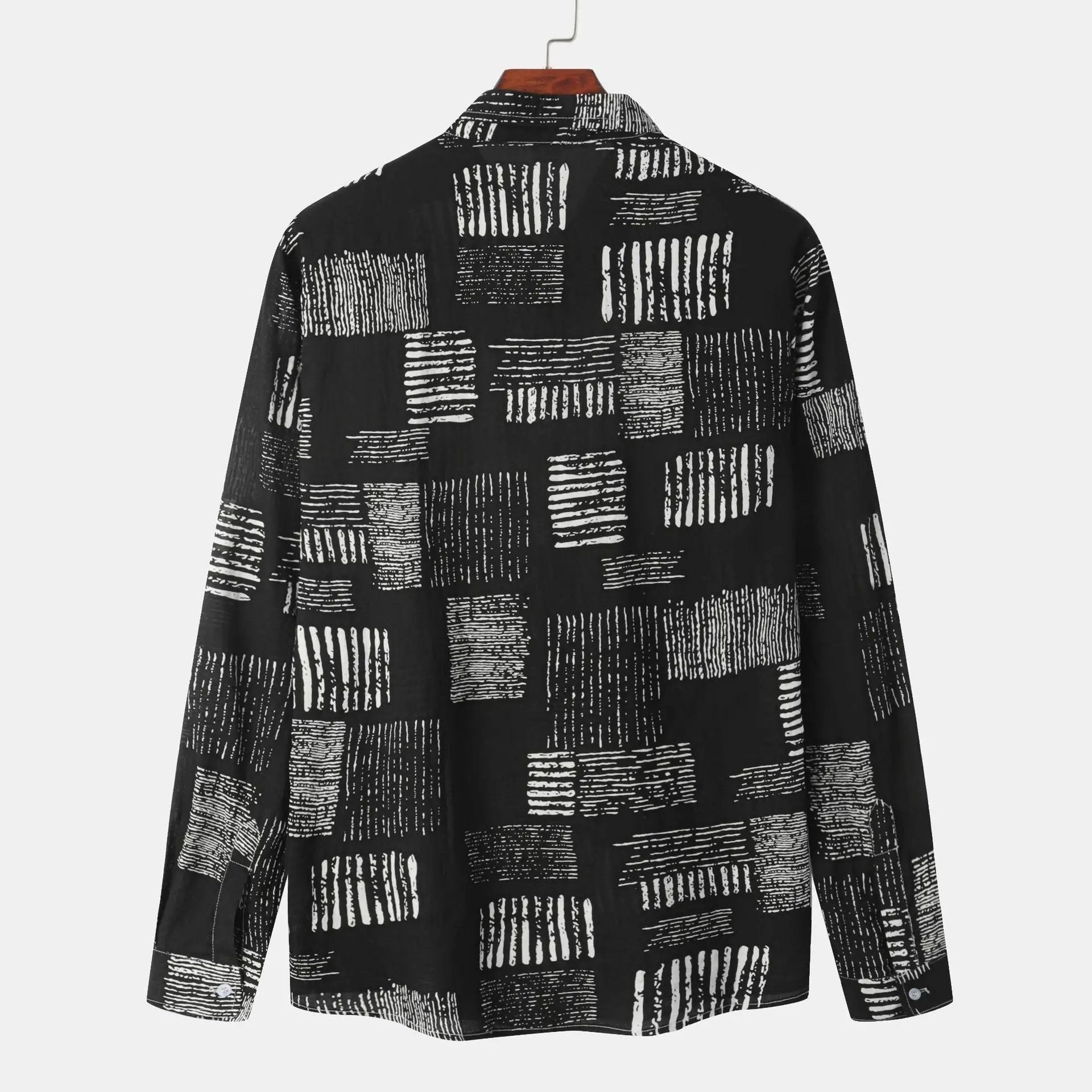 Slim Autumn Long Sleeve Shirt - 0 - Dan Flashes - Black - Autumn Plaid Long Sleeve Slim Casual Shirt Men's Dan Flashes