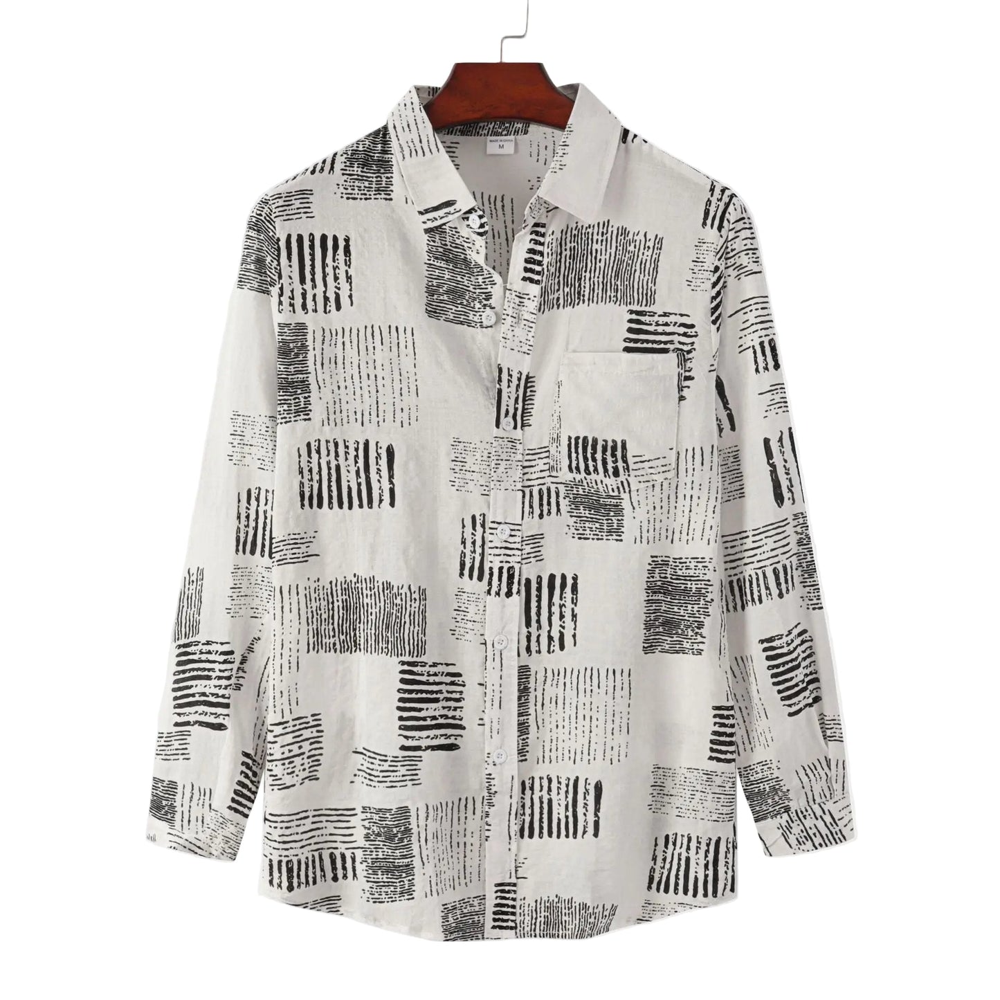 Slim Autumn Long Sleeve Shirt - 0 - Dan Flashes - White - Autumn Plaid Long Sleeve Slim Casual Shirt Men's Dan Flashes