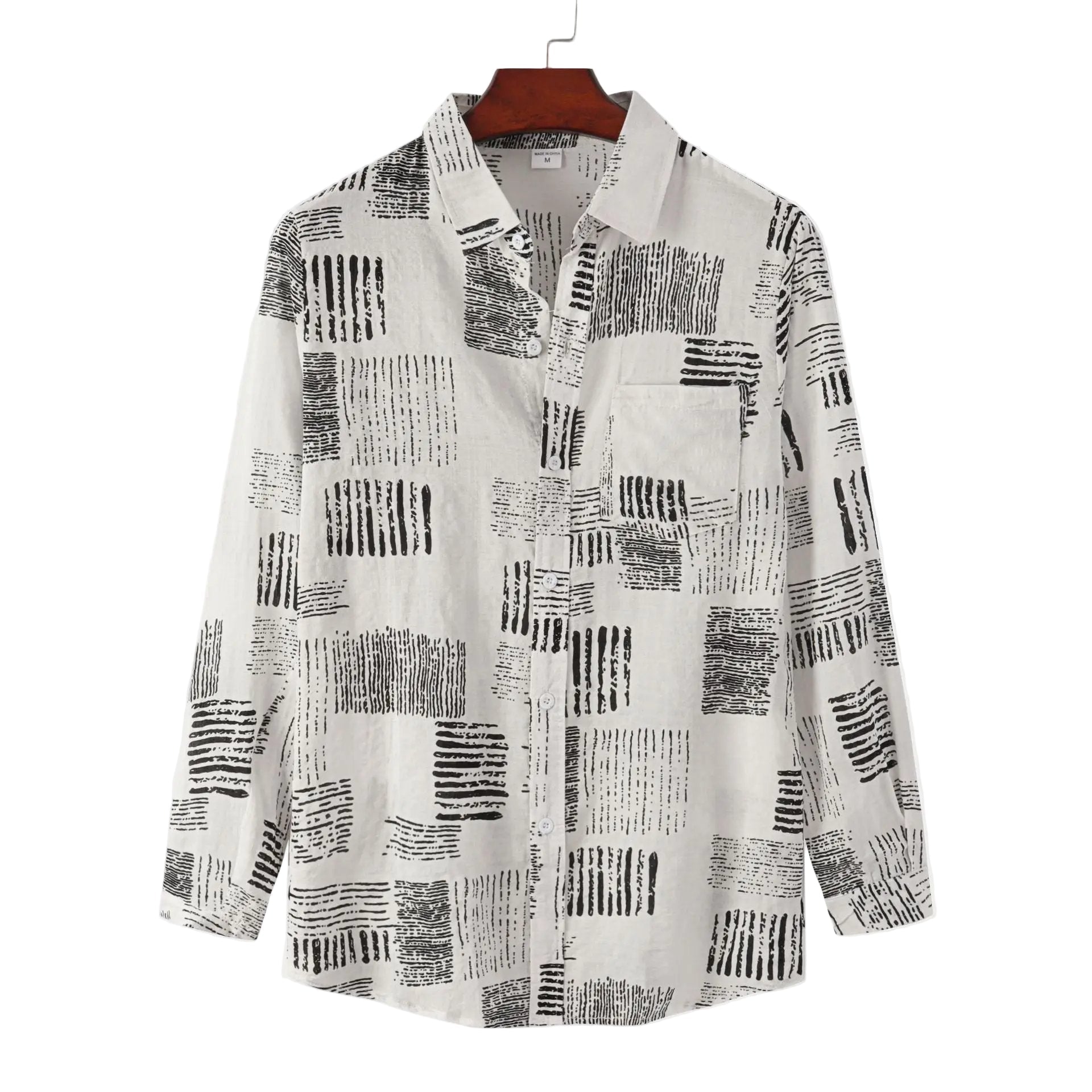 Slim Autumn Long Sleeve Shirt - 0 - Dan Flashes - White - Autumn Plaid Long Sleeve Slim Casual Shirt Men's Dan Flashes