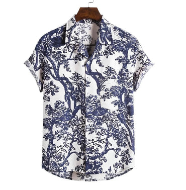 Tree Print Bamboo Hemp Shirt for men in bamboo hemp - Dan Flashes